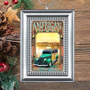 1936 Ford Woodie American Classic Retro Nostalgic Christmas‎ Tree Ornament
